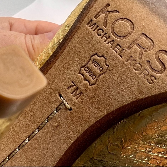 Glamorous KORS MICHAEL KORS Gold Shoes with Snakeskin effect leather Size 7 - Picture 8 of 13